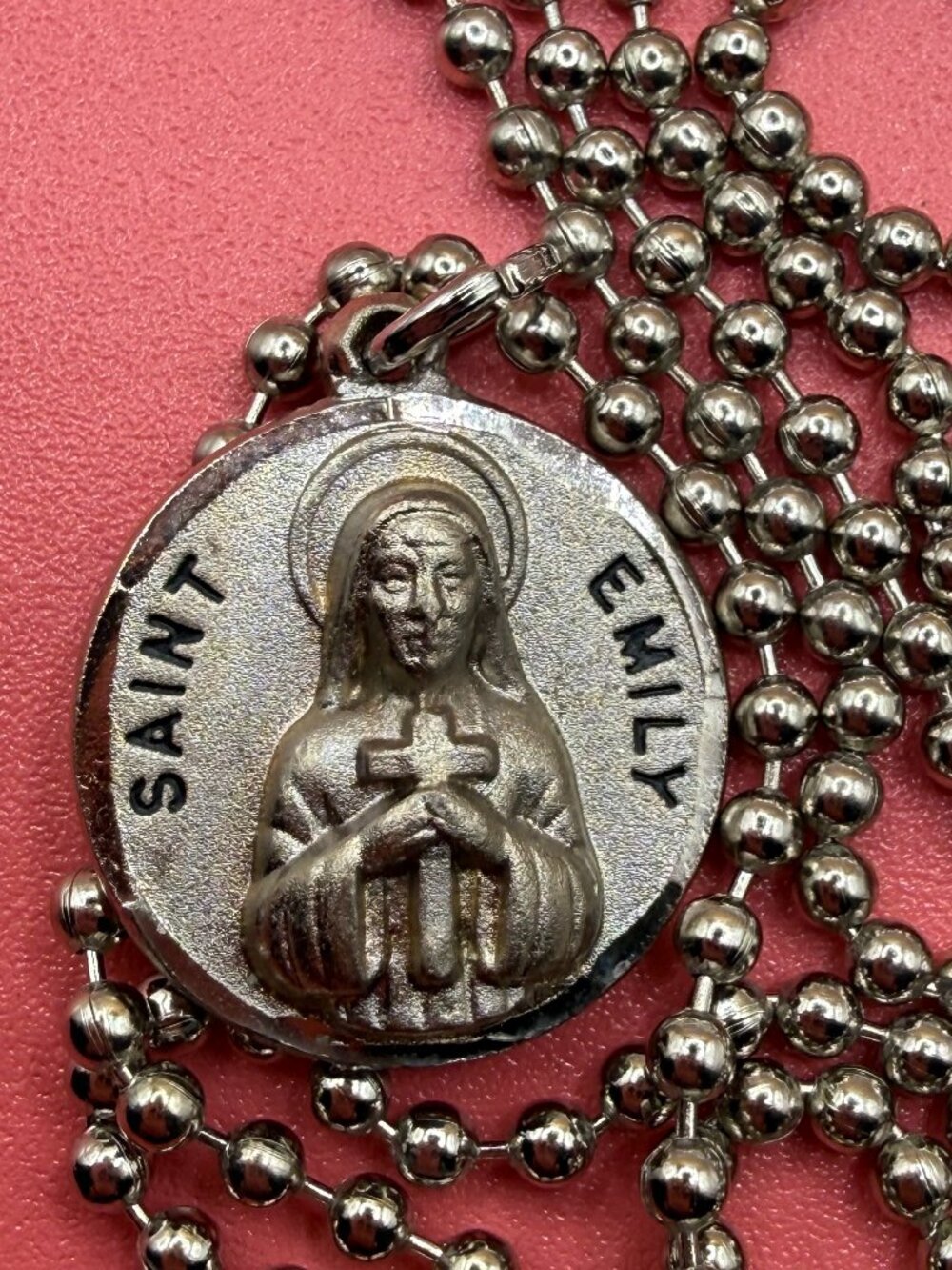 Vintage Silver Saint Emil Necklace